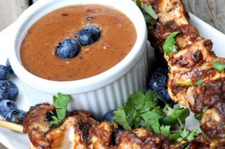 Blueberry Haven's Chicken Satay with Blueberry Sauce Recipe